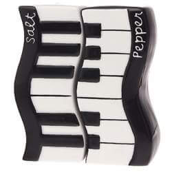 Salt and pepper wavy piano shakers