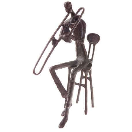 Statuette en bronze "tromboniste"