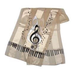 "G-clef / keyboard" scarf