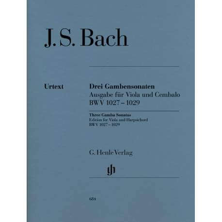 Bach - 3 Sonatas for Gamba BWV 1027-1019. Edition for viola