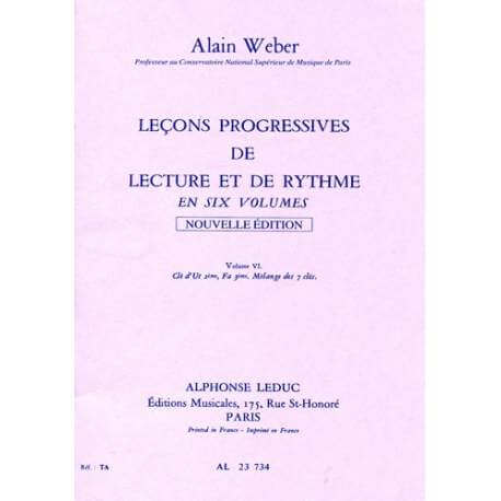 Weber - Leçons Progressives de Lecture et de Rythme book 6