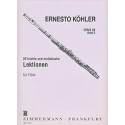 Köhler - 20 Etudes faciles et mélodiques op.93 vol.2 pour flûte