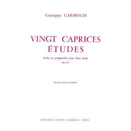 Gariboldi - Vingt Caprices études faciles et progressifs pour flûte seule op.333