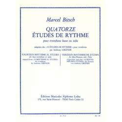 Bitsch - 14 Etudes de rythme pour trombone basse ou tuba