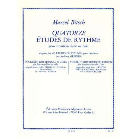 Bitsch - 14 Etudes de rythme pour trombone basse ou tuba