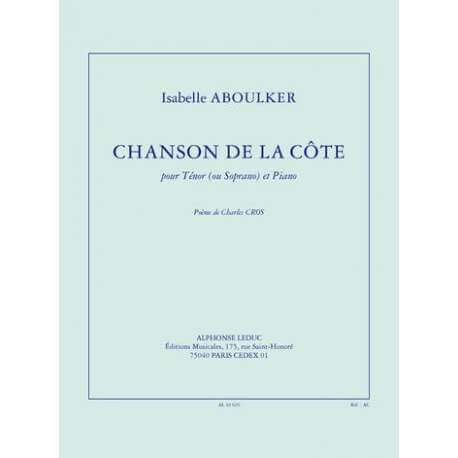 Aboulker - Chanson de la côte for tenor (or soprano) and piano