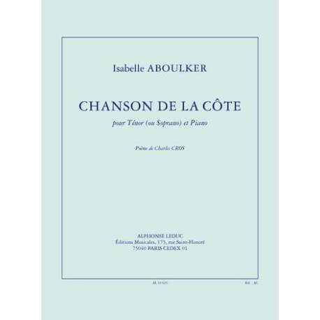 Aboulker - Chanson de la côte pour ténor (ou soprano) et piano
