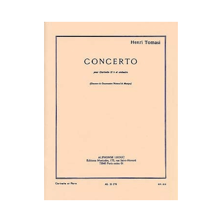 Tomasi - Concerto pour clarinette sib et piano