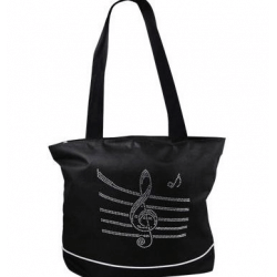 Bling tote bag with music staff