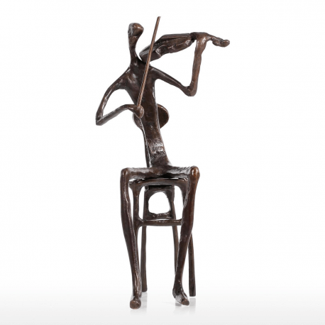 "violin player" bronze figurine