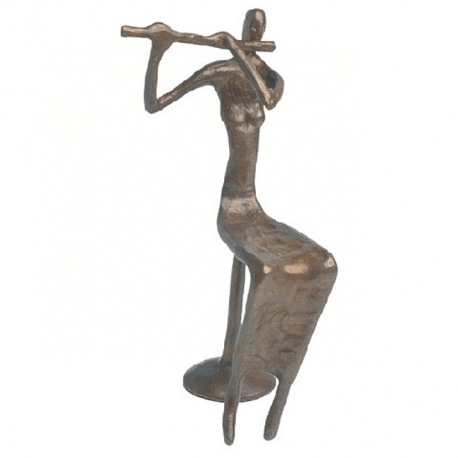 "flute player" bronze figurine