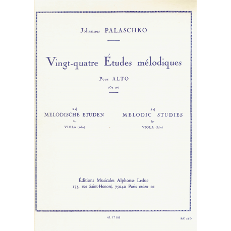 Palaschko - Twenty-four melodic studies op.77  for viola