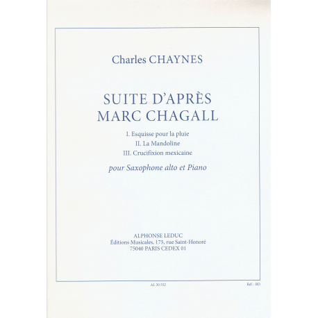 Chaynes - Suite d'après Marc Chagall - alt saxofoon en piano