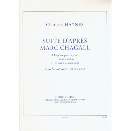 Chaynes - Suite d'après Marc Chagall - sax alto et piano