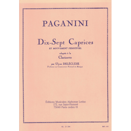 Paganini - 17 caprices - clarinette