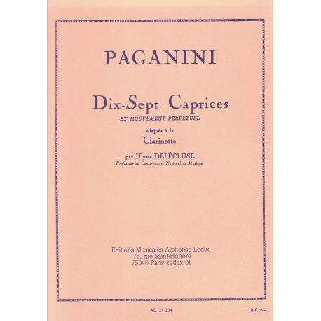 Paganini - 17 caprices - klarinet