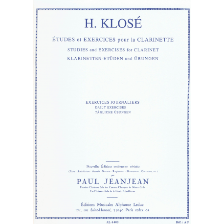 Klosé -dagelijkse oefeningen - klarinet
