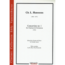 Hanssens - Concertino n°1 - klarinet en piano