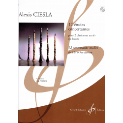 Ciesla -  12 études concertantes - 2 clarinettes (+CD)