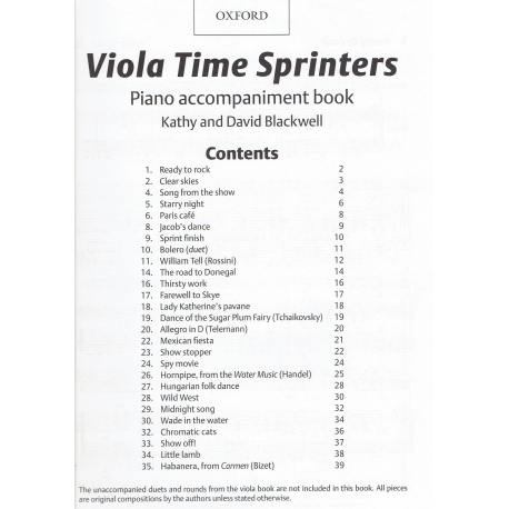 Blackwell - Viola time sprinters pianobegeleiding