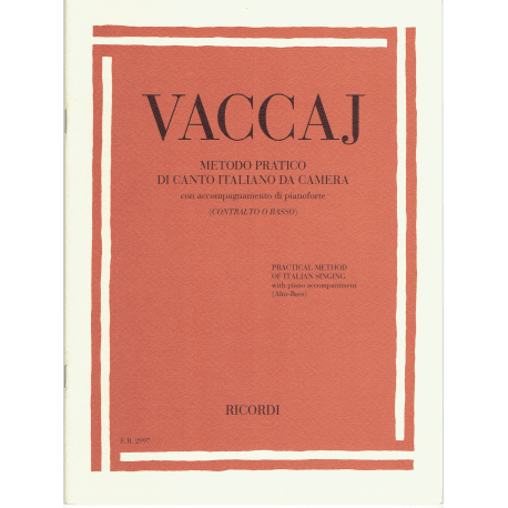 Vaccaj - Méthode musique de chambre - voix et piano ( italien/anglais)