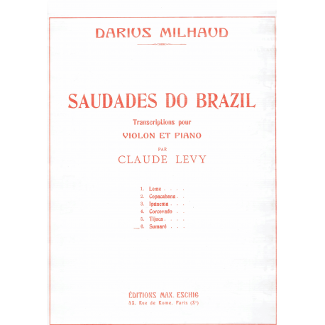 Milhaud - Saudades do Brazil n°6 – Sumaré - violon et piano