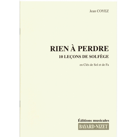 Coyez - Rien à Perdre - solfeggio - 2 keys