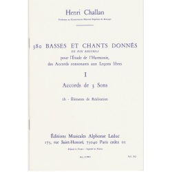 Challan - 380 Basses et Chants  - éléments de réalisation - harmonie