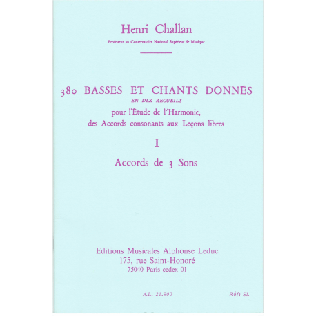 Challan - 380 bass and vocals given for the study of harmony - texts