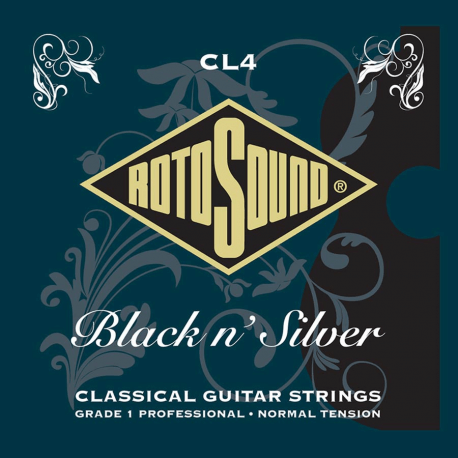 Cordes RotoSound CL4 "Black n' Silver" pour guitare classique