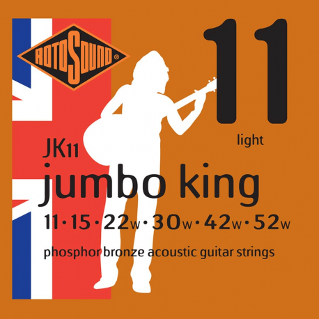 Cordes RotoSound Jumbo King pour guitare acoustique (Folk)