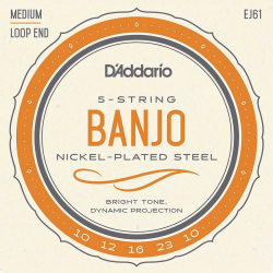 D'addario Nickel snaren (5) set voor banjo