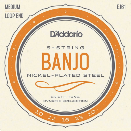 D'addario Nickel banjo strings (5) set