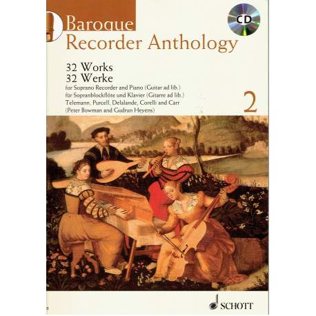 32 oeuvres pour flûte à bec soprano vol 2 - accomp, piano/guitare - baroque + CD