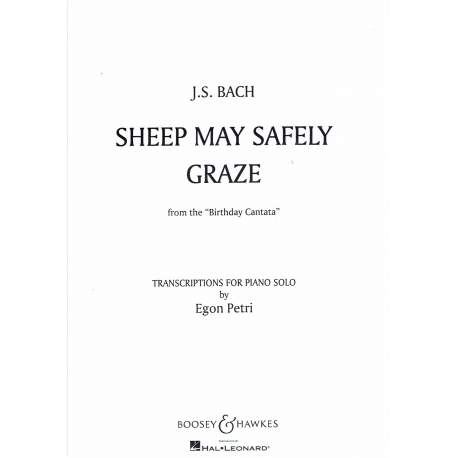 Bach - Sheep may safely graze for solo piano