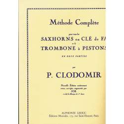 Clodomir - méthode complète - trombone à pistons -tous les saxhorns cle de Fa